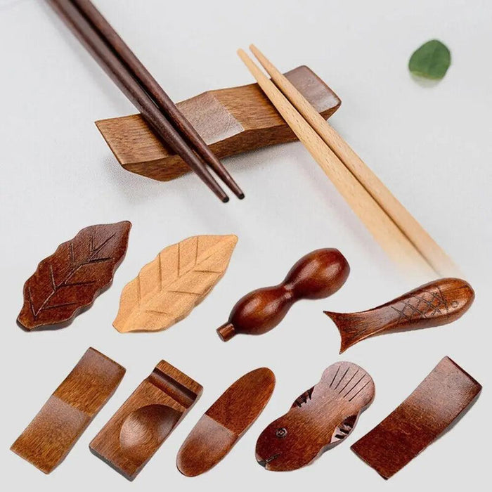 Sophisticated Wooden Japanese Chopstick Holder for Elevated Dining Experience