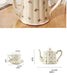 Elegant Bone China Tea and Coffee Set with Intricate Gold Floral Design - Includes Teapot and Cups