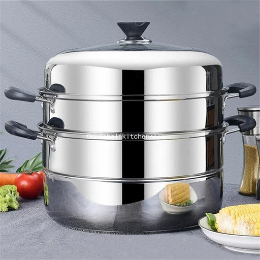 Deluxe Stainless Steel Multi-Layer Steamer for Optimal Home Cooking