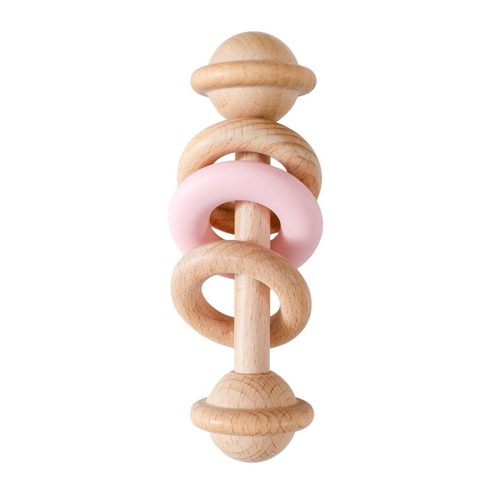 Eco-Friendly Handmade Crochet Baby Rattle with Wooden Teether