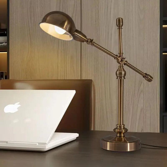 Retro Industrial Bronze Desk Lamp with Adjustable Arm for Eye Comfort