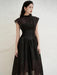 Chic High Waist Pleated A-line Dress for Women