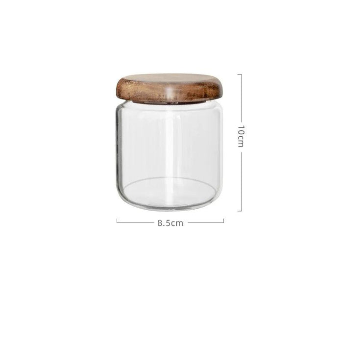 Airtight Glass Spice Jars with Acacia Wood Lid