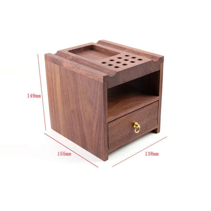 Elegant Walnut Craft Tool Organizer for Leather and Iron Projects