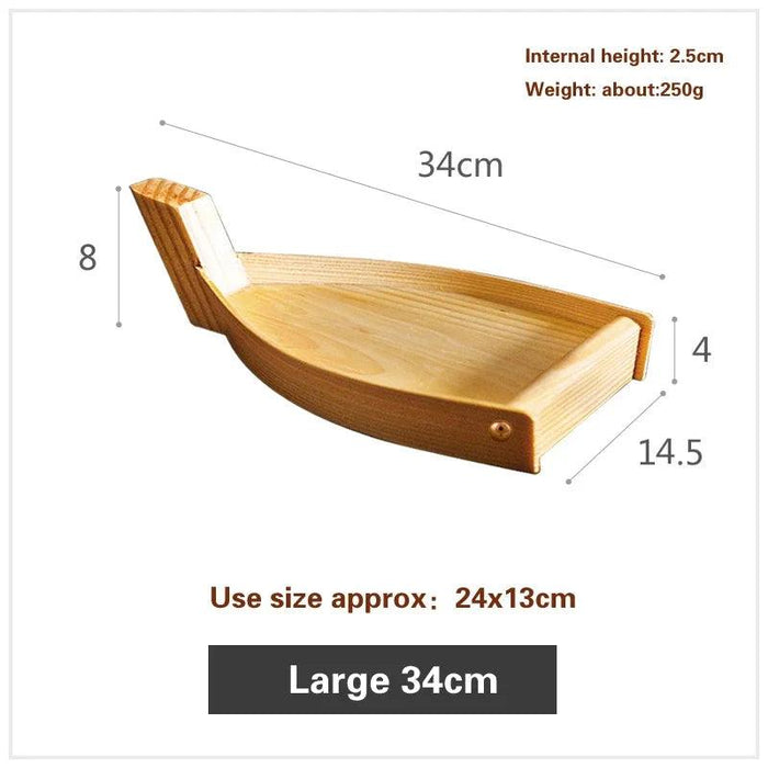 Chic Wooden Sushi Serving Tray - Artistic Dishware for Asian Culinary Experiences