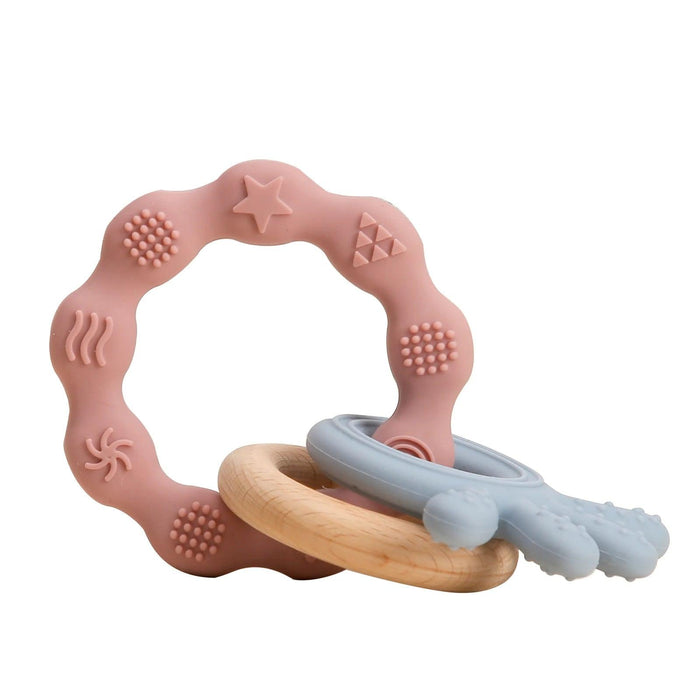 Eco-Friendly Handmade Crochet Baby Rattle with Wooden Teether