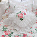 Chic Lace Trimmed Floral Pillowcase for Stylish Home Accents