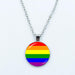 Vibrant Customizable Rainbow Glass Pendant Necklace for Love and Pride Celebration