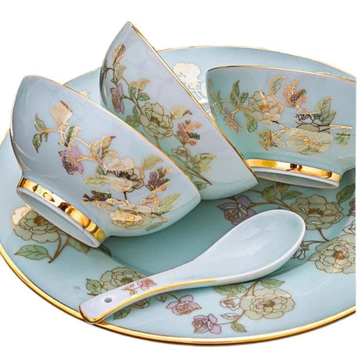 Exquisite Green Porcelain Chinese Dining Set - Ideal for Entertaining and Gifting