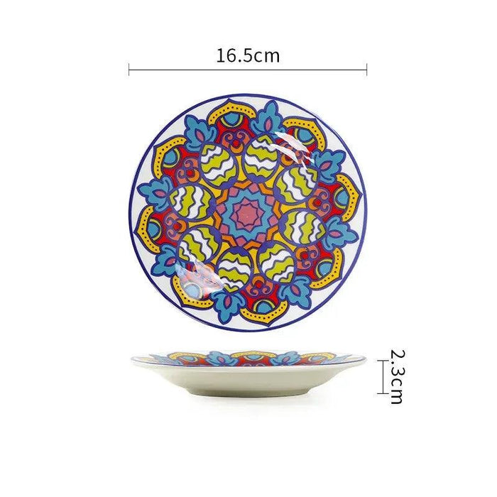 Hand-Painted 6.5-Inch European Ceramic Plates - Exquisite Salad and Fruit Dish for Home Dining