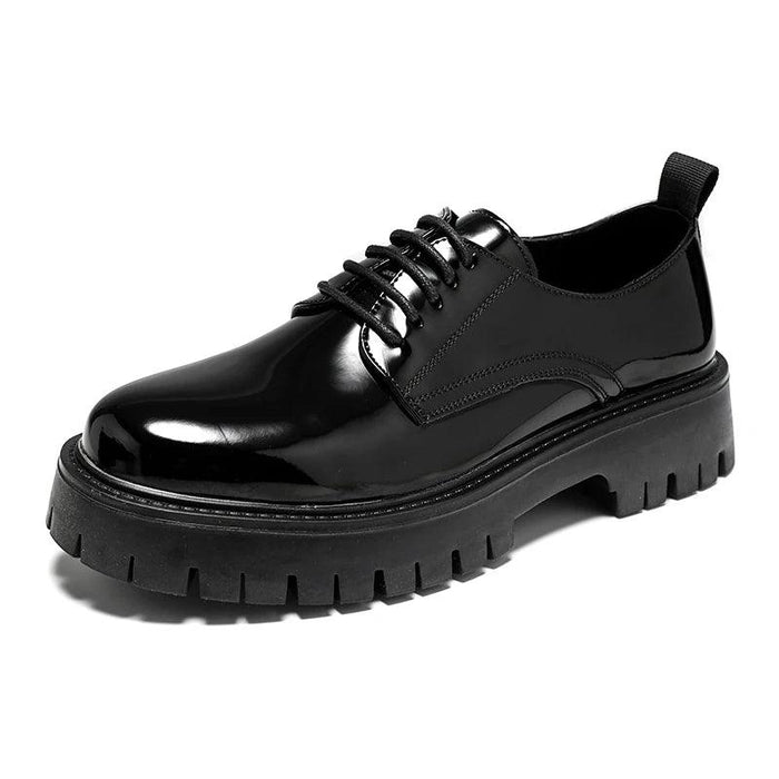 Elegant Black Patent Leather Dress Shoes for Men