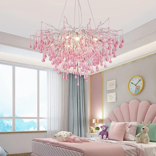 Enchanting Pink Crystal Chandelier