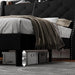 Luxurious Black Wingback Bed Frame with Smart Storage Headboard and Charging Ports