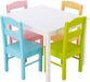 Vibrant Wooden Kids' Activity Table and Chair Set with 4 Seats - Ideal for Creative Play and Learning