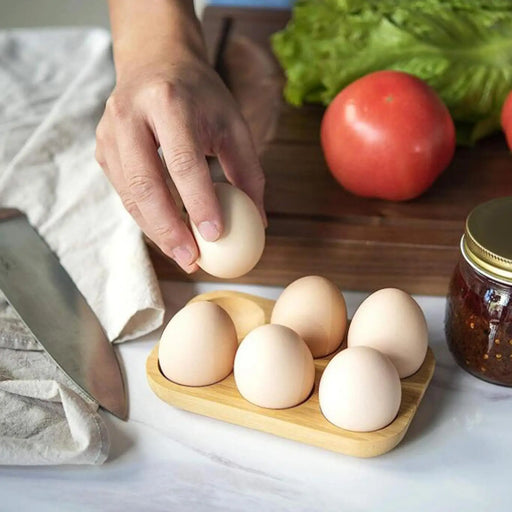 Elegant Double Row Wooden Egg Holder for Stylish Kitchen Organization