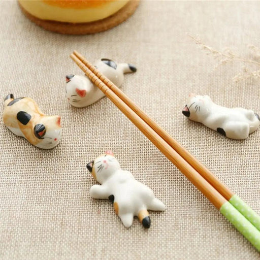 Playful Cat Cutlery and Chopstick Holder for a Whimsical Kitchen