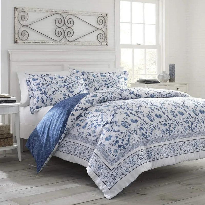 Elegant Reversible Floral Cotton Duvet Cover Set with Matching Shams – Year-Round Bedding Must-Have