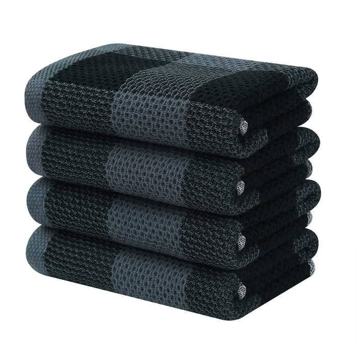 Elegant Cotton Waffle Weave Kitchen Towel and Scrubbing Pad Collection