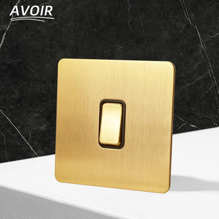 Luxurious Gold Dimmer Switch Set with USB Charging Port - Perfect for French/EU Plugs