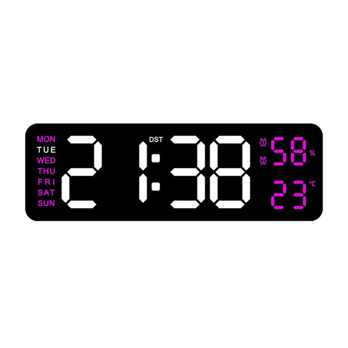 Sleek Digital LED Alarm Clock with Weather Display - Adjustable Brightness, Dual Alarms, and Wall-Mountable Design