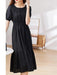 Elegant Black Hepburn Style Pleated Dress for Women - 2024 Summer Office Lady Fashion