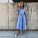 Chic High Waist Denim Dress with Belt and Pockets for Effortless Spring Style