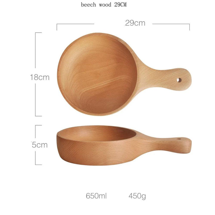 Elegant Handcrafted Acacia & Beech Wood Bowl - Versatile Salad, Fruit, and Oatmeal Serving Dish