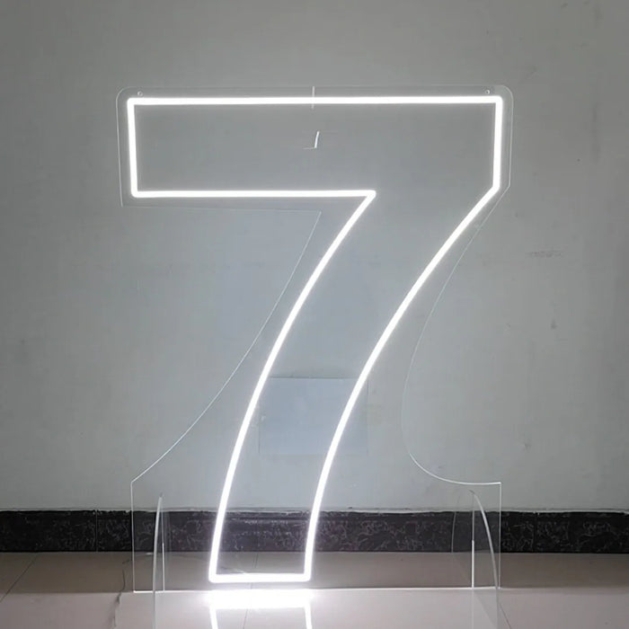 Customizable Neon LED Number Sign Set - Illuminated Decor for Events and Home