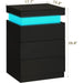 Modern Smart LED Nightstand with Customizable Ambiance and Integrated Charging Station