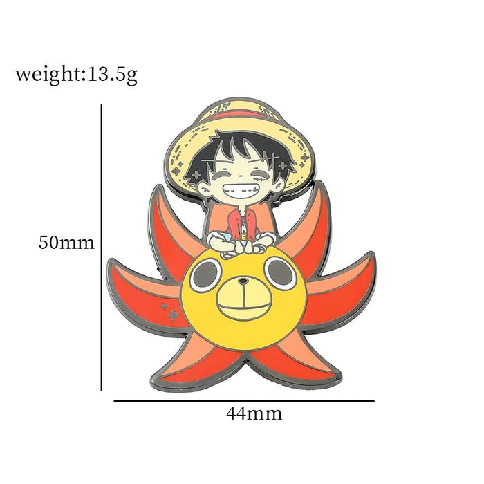 Anime Lover's One Piece Character Enamel Pins Collection - Stylish Jewelry Set for Fans