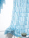 Elegant Blue Ruffled Semi-Blackout Curtains for Living Spaces and Girls' Rooms - Soft Tulle Drapes