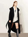 Chic Women's Double-Sided Hooded Wool Overcoat with Split Belt