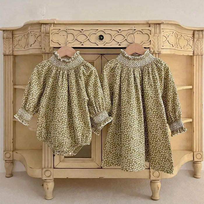 Spring Sister Matching Outfits: Adorable Dresses and Baby Rompers for Girls