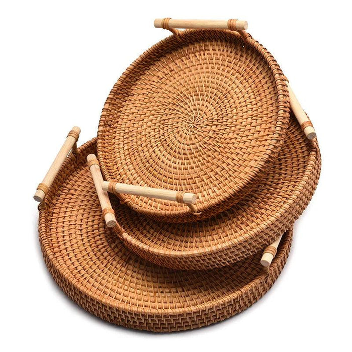 Elegant Woven Vine Fruit Bowl - Stylish Centerpiece and Multi-Functional Serving Tray for Home Decor