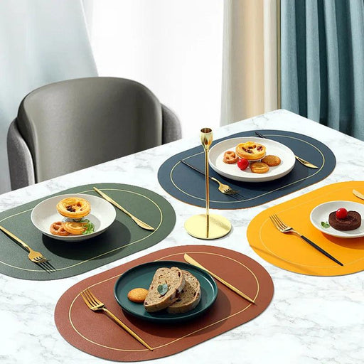 Elegant PVC Leather Table Mats - Modern & Functional