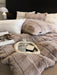 Luxurious Milk Velvet Duvet Cover Set with Elegant Square Lattice Design - Ultra-Soft 4-Piece Bedding Ensemble