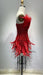 Crimson Glamour Feather Mini Dress - Luxe Edition