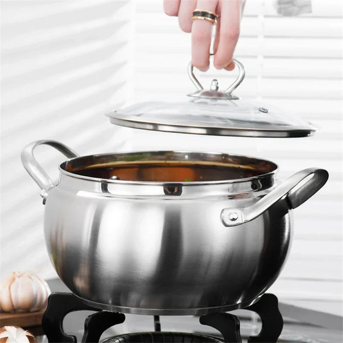Stainless Steel Milk Pot Set - Versatile Cookware for Gourmet Soup Making