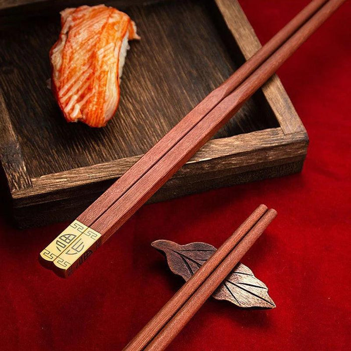 Elegant Red Bamboo Chopstick Set - Elevate Your Asian Dining Experience