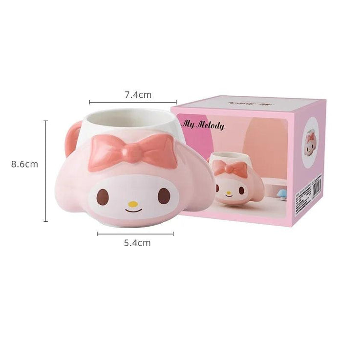 Kawaii Sanrio Characters Ceramic Coffee Cup - Cute Hello Kitty, Kuromi & My Melody Mug for Girls' Gifts, 500ml