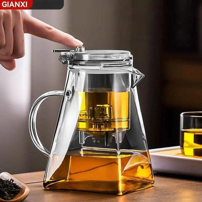 Sophisticated 750ml Glass Teapot Set with Effortless Pouring and Detachable Filter - Includes Matching Cups