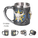 Skull Viking Pirate Resin Steel Tankard - Multi-Purpose Drinking Vessel and Decorative Accent