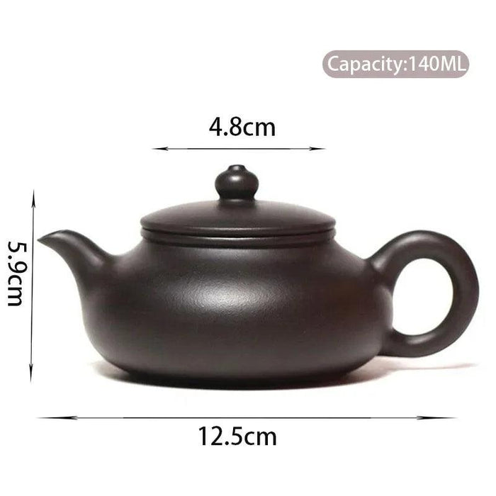 Handcrafted 140ml Yixing Purple Clay Teapot - Exquisite Zisha Kettle for Passionate Tea Aficionados