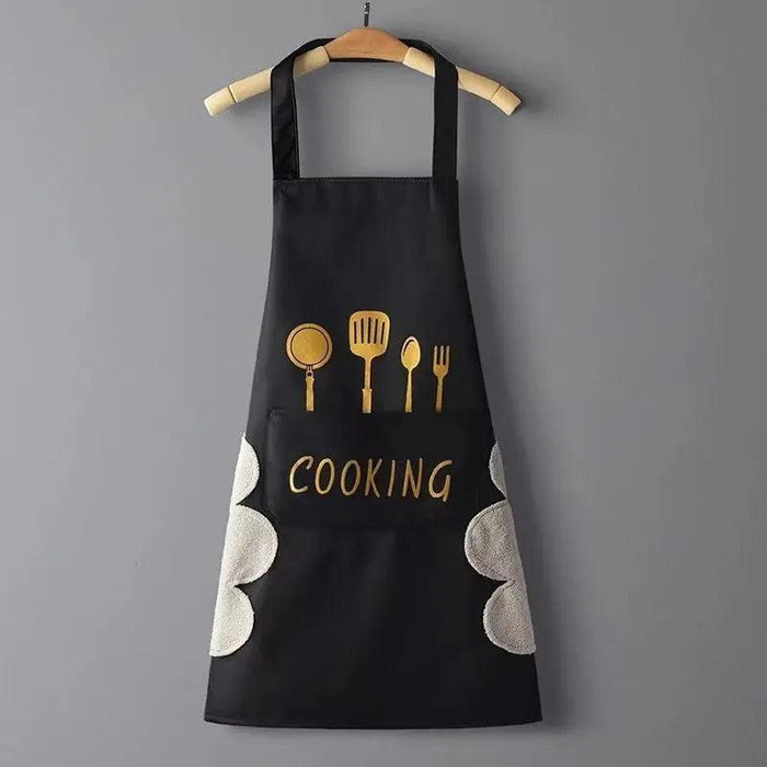 Chic Waterproof Apron for Culinary and Gardening Mastery - Adjustable Cotton-Linen Blend