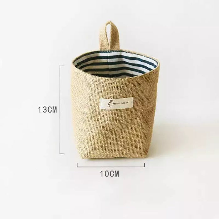 Foldable Jute Cotton Linen Storage Bin for Wardrobe, Playroom, and Vanity