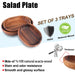 Acacia Wood Bowl Trio - Elegant Oval Serving Dishes for Salads, Fruits, and Desserts