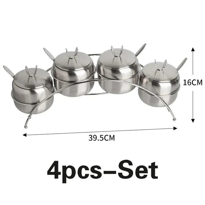 Chic Stainless Steel Spice Storage Set for a Modern Kitchen