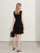 Chic Minimalist Sleeveless Black Dress for Women - Elegant Slim Fit with Modern Half-High Neck Design