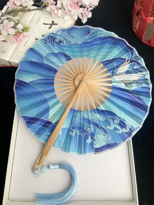 Artisan Bamboo Folding Fan for Women - Elegant Cultural Dance Accessory, Thoughtful Gift & Stylish Home Decor