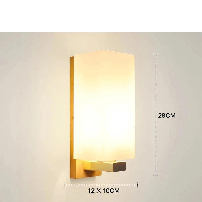 Nordic LED Wooden Wall Lamps with Acrylic Shades for Cozy Bedroom and Living Room Lighting